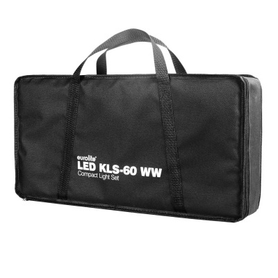 Bolsa de transporte preta com texto branco LED KLS-60 WW
