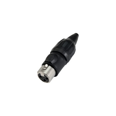 Conector XLR preto com três pinos