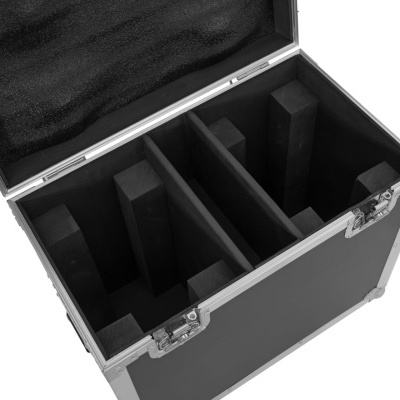 Caixa de transporte preta com divisórias e interior em espuma preta