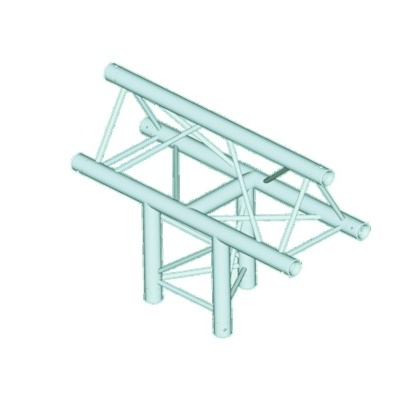 Estrutura truss metálica triangular azul clara