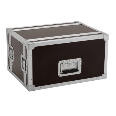 Mala rígida preta com moldura metálica cinza e alças embutidas