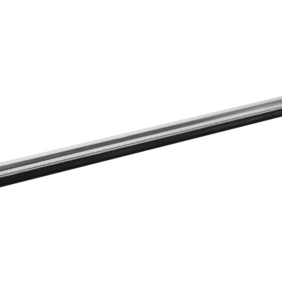 Barra linear de iluminação LED prateada com extremidades pretas