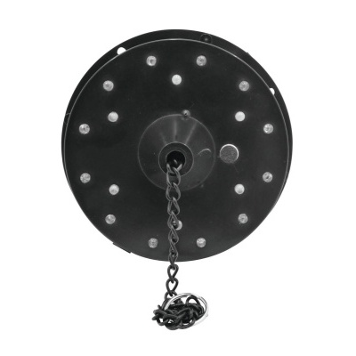 Dispositivo circular preto com corrente pendurada