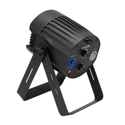 Refletor LED preto com alça ajustável e botões frontais