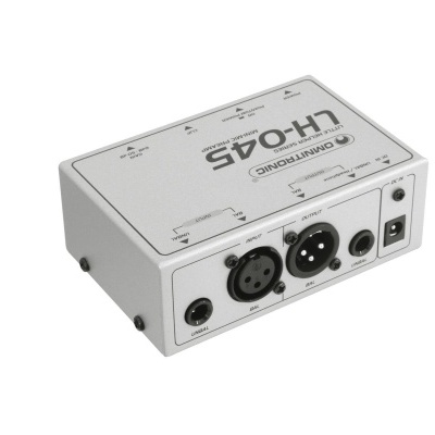 Interface de áudio Darametric LH-045 cinza com entradas XLR e jack