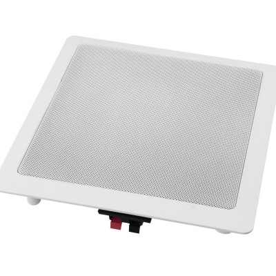 coluna de teto quadrada branca com grelha metálica e conectores