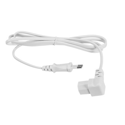 Cabo elétrico branco com pontas diferentes sobre fundo branco