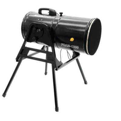 Dispositivo cilíndrico preto montado em tripé preto com texto Nature 2100