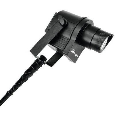 Projeção de luz LED preta com suporte de estaca para solo