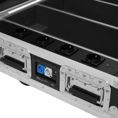 Mala de transporte profissional com tomadas eléctricas e manípulos