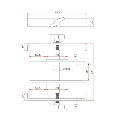Desenho técnico de peça metálica com medidas em milímetros