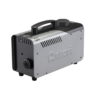 Máquina de fumos prata e preta Amari com pega e ventilador