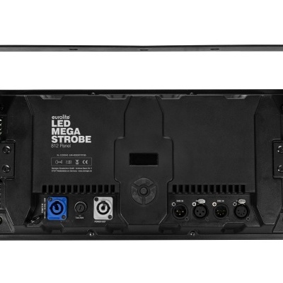 Interruptor LED Mega Strobe preto com porta de conexões e alça metálica