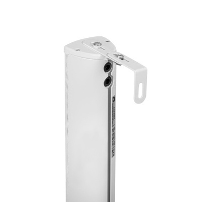 Coluna de som portátil branca com gancho metálico