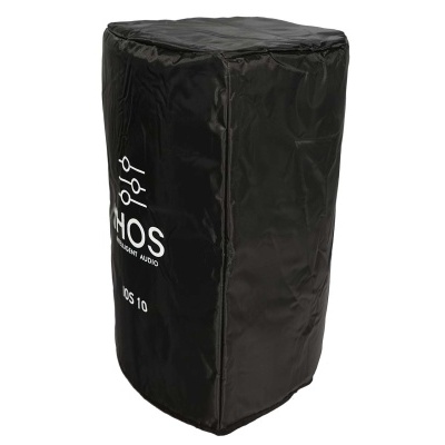 capa protetora preta para equipamento de áudio com escrita branca