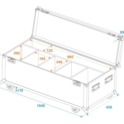 Caixa organizadora grande branca com divisórias internas e rodízios