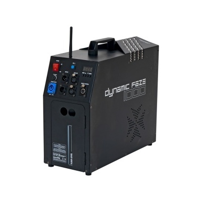 Equipamento eletrônico preto com alça e controle, rotulado como dynamic FEZE 1000