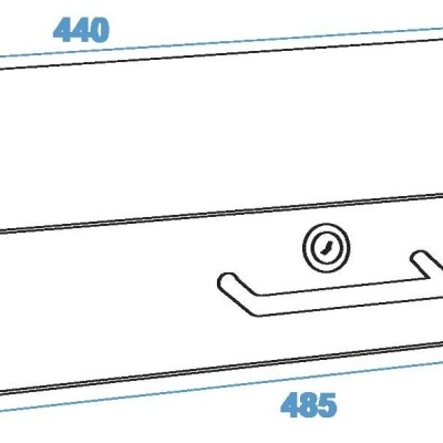 Desenho técnico de caixa retangular com dimensões em azul