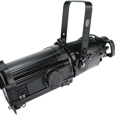 Foco de luz teatral preto com alça e persianas ajustáveis