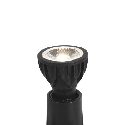Candeeiro LED preto com refletor prateado