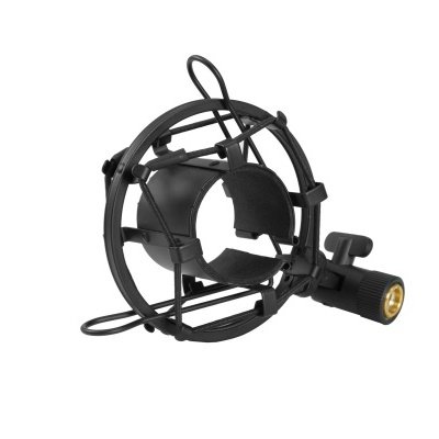 Suporte anti-vibração preto para microfone com estrutura circular