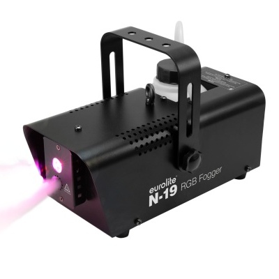 Máquina de fumo preta Eurolite N-19 RGB Fogger com fumo violeta