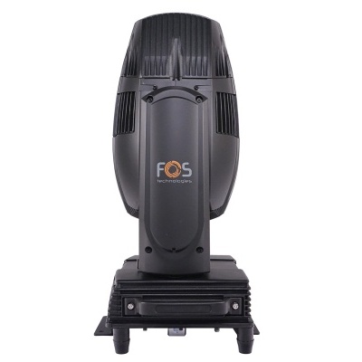 Dispositivo preto FOS Technology com design arredondado e grelhas laterais