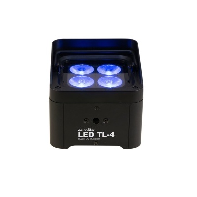Luz LED preta Eurolite LED TL-4 com quatro LEDs azuis