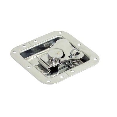 Trinco metálico quadrado cromado com alavanca de trancamento