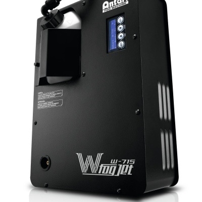 Máquina de efeito de nevoeiro preta Antari W-715 Woodjet com painel de controlo
