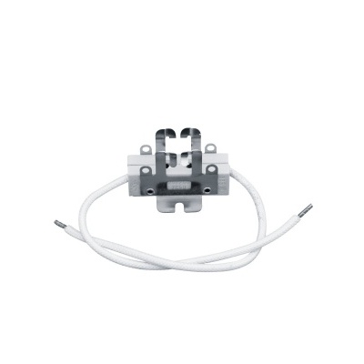 Resistência elétrica com suporte metálico e fios brancos