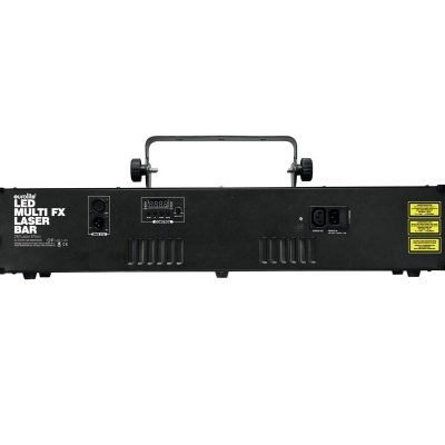 Equipamento preto LED MULTI FX LASER BAR com alça e portas na traseira