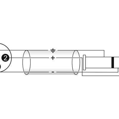 Diagrama técnico de ficha jack estéreo de 3.5mm com numeração nos pinos