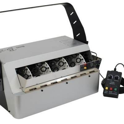 Máquina de efeitos de luz com lentes giratórias e comando remoto