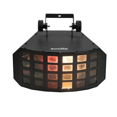 Luz de palco quadrada preta com lente multifacetada colorida e suporte ajustável