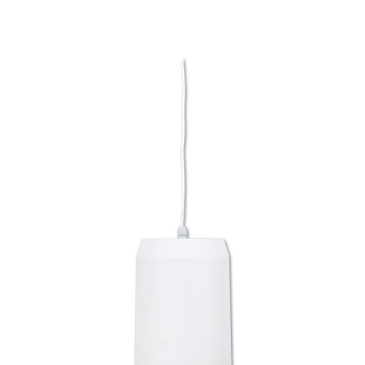 Candeeiro suspenso cilíndrico branco com cabo branco