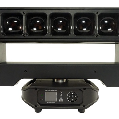 Dispositivo elétrico preto com cinco lentes transparentes e base de controlo