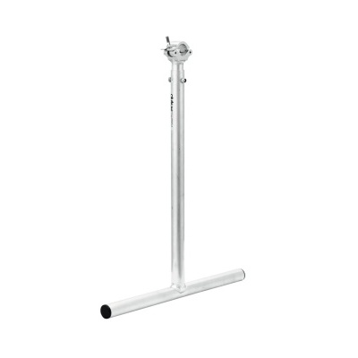 Suporte de alumínio prateado para caixas de som com base em T