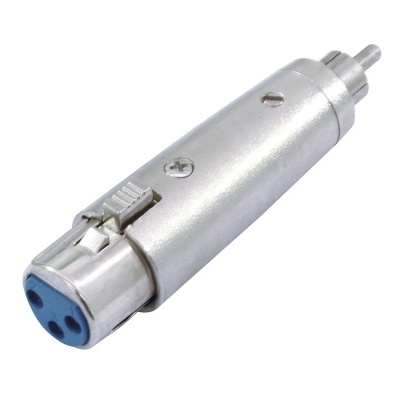 Adaptador de conector elétrico metálico prateado com botão