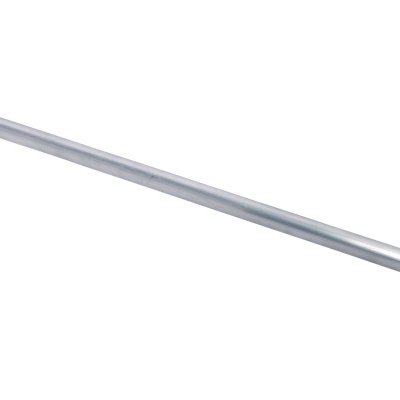 Barra metálica cilíndrica prateada com roscas nas extremidades