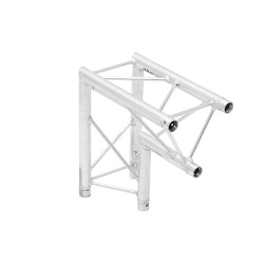 Estrutura metálica triangular de suporte em alumínio prateado