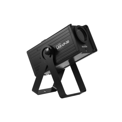 Projetor LED preto com suporte ajustável LED LP-30 em fundo branco