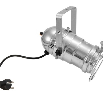 Refletor de palco metálico prateado com cabo preto