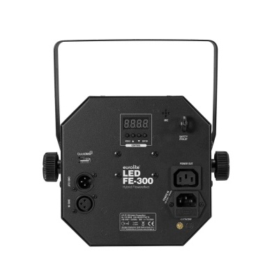 Equipamento de iluminação LED Eurolite LED FE-300 em metal preto com visor digital e botões