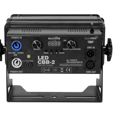 Luz para palco Eurolite CBB-2 preta com painel traseiro e conectores