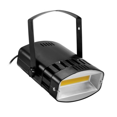 Refletor de luz LED preto com suporte ajustável, fundo branco