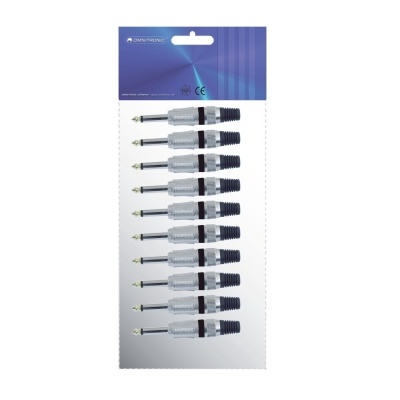 Conjunto de 10 fichas jack mono em embalagem de cartão