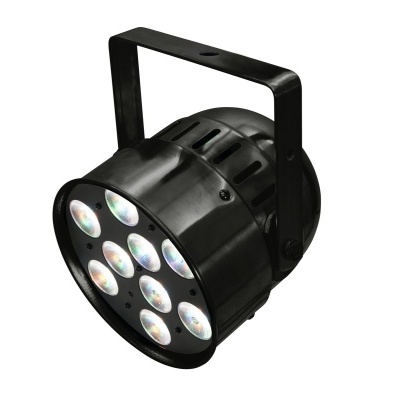 Refletor de luz LED preto com nove lentes circulares