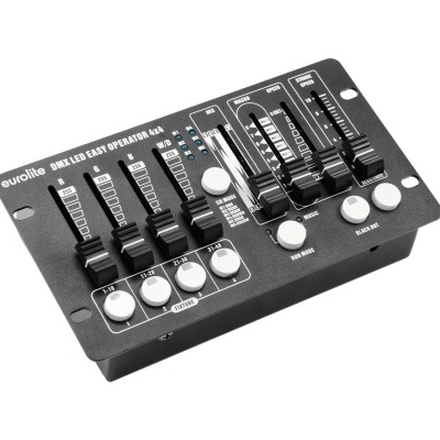 Painel de controlo Eurolite Dmx Led Easy Operator 4x4 preto com alavancas e botões brancos