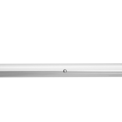 Barra de metal cromada com orifício ao centro